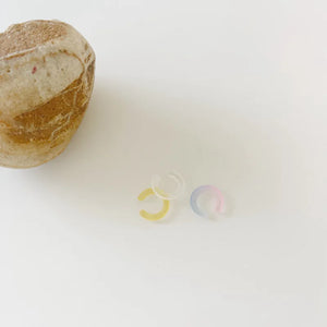 Korea Transparent Geometric Round Ear Cuff Stackable C-shape Ear Clip Earrings
