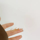Korea Transparent Geometric Round Ear Cuff Stackable C-shape Ear Clip Earrings