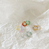 Korea Transparent Geometric Round Ear Cuff Stackable C-shape Ear Clip Earrings