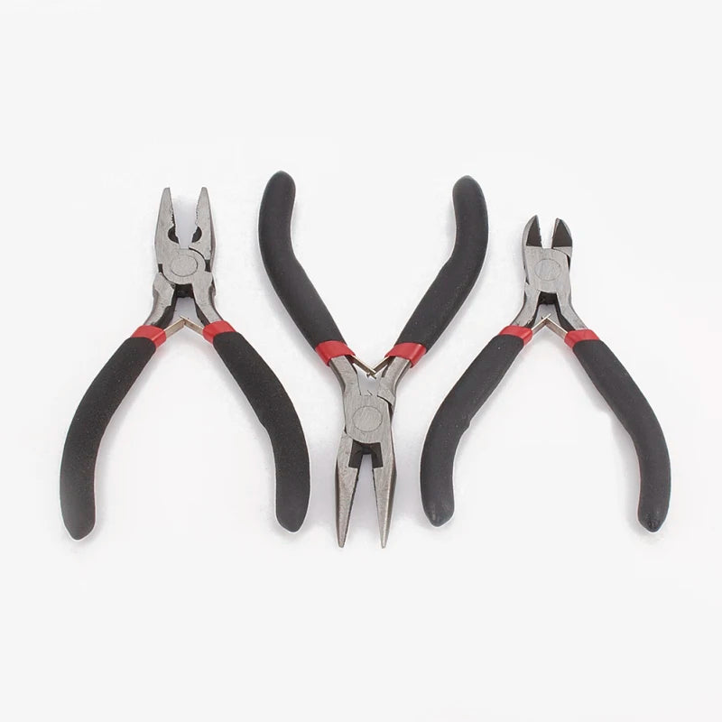 3pcs 45# Steel Jewelry Pliers Tools Kit Wire-Cutter Plier Mini Wire-Cutter