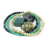 3pcs/set Beads Bracelet With Raw Healing Stone Power Crystal