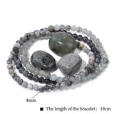 3pcs/set Beads Bracelet With Raw Healing Stone Power Crystal