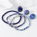3pcs/set Beads Bracelet With Raw Healing Stone Power Crystal
