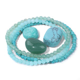 3pcs/set Beads Bracelet With Raw Healing Stone Power Crystal