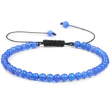 3pcs/set 4mm Natural Stone Adjustable Braid Bracelet Agat Jaspers Bead Bracelets