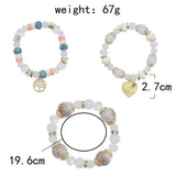 Bohemian Heart Star Charms Bracelet Elastic Multilayer Beaded Bracelets