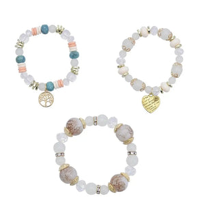 Bohemian Heart Star Charms Bracelet Elastic Multilayer Beaded Bracelets