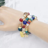 Bohemian Heart Star Charms Bracelet Elastic Multilayer Beaded Bracelets