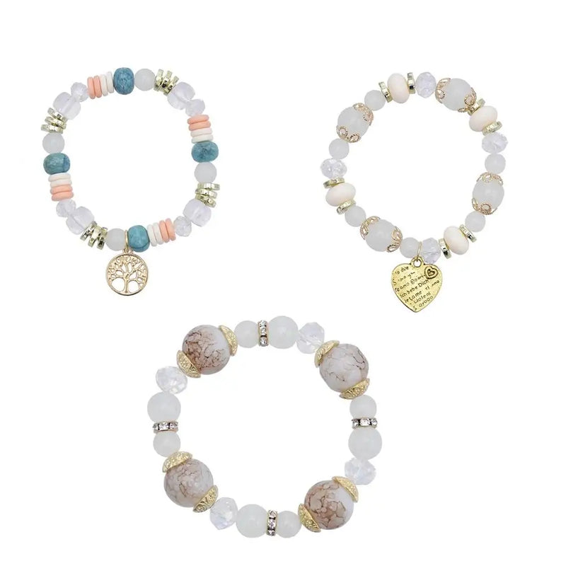 Bohemian Heart Star Charms Bracelet Elastic Multilayer Beaded Bracelets