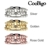 Crown Charm Bracelet Braided Rope CZ Zircon Skull Bracelet Men Jewelry