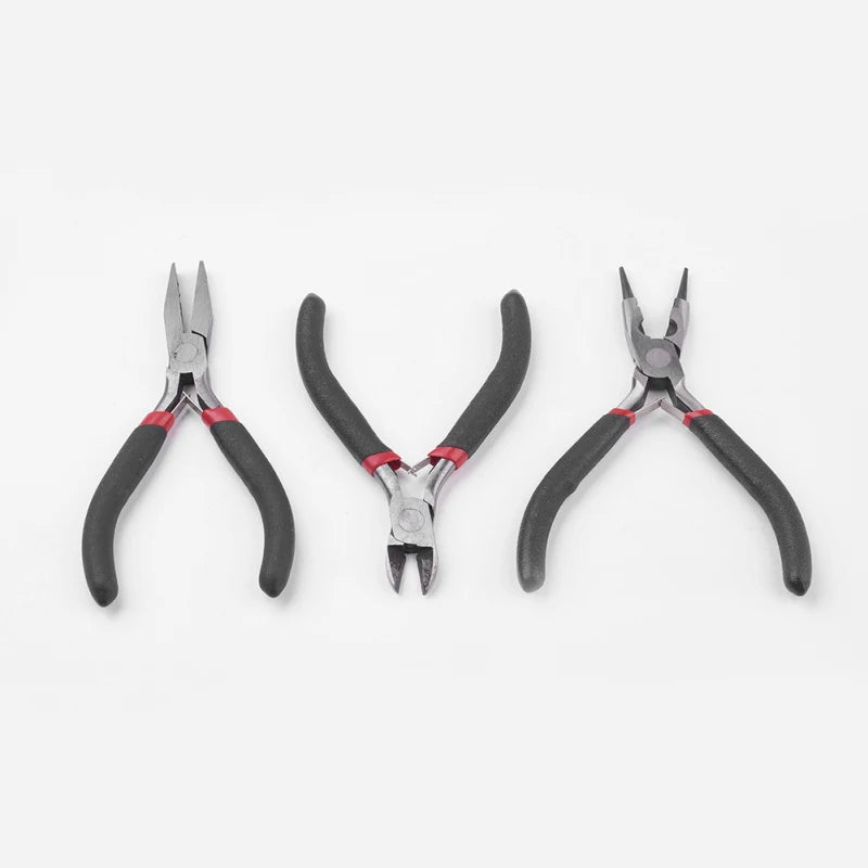 3pcs DIY Jewellery Tool Set Polishing Round Nose, Flat Nose, Side-Cutting Pliers