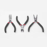 3pcs DIY Jewellery Tool Set Polishing Round Nose, Flat Nose, Side-Cutting Pliers