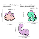 Enamel Pin Set Animal Dinosaur Rabbit Skull Heart Brooches