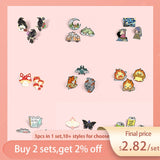 Enaml Pin Collection Goth Heart Anime Mountain Brooches Set