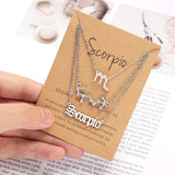12 Constellation Necklace For Women Zodiac Sign Horoscope Choker Couple Jewelry