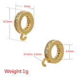 3pcs Plated Pave CZ Crystal Spacer Beads with Hooks for DIY Necklace Bracelet