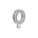 3pcs Plated Pave CZ Crystal Spacer Beads with Hooks for DIY Necklace Bracelet