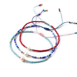 3pcs Seed Bead Friendship Bracelets Mix Braid DIY Rope Bangles