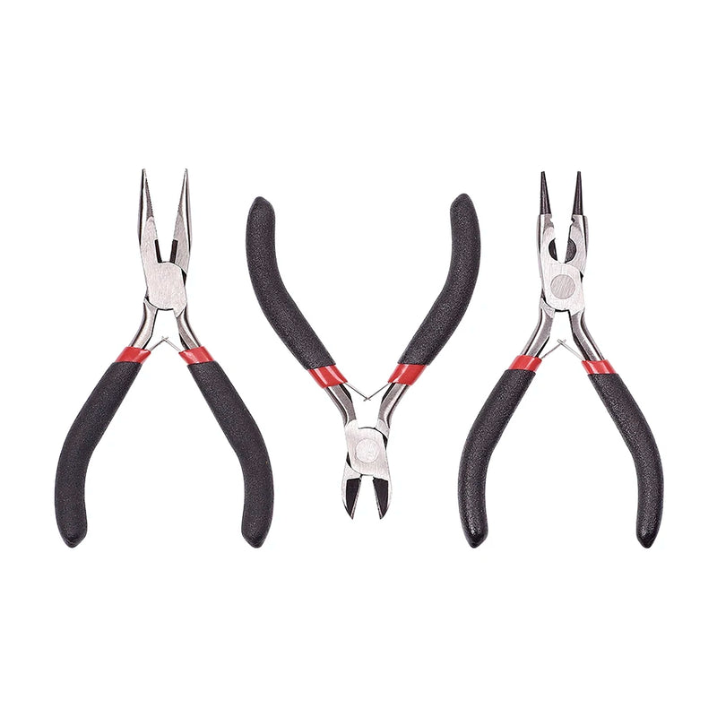 3pcs Jewelry DIY Tool Set Pliers Wire-Cutter Round Nose Side-Cutting