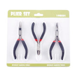 3pcs Jewelry DIY Tool Set Pliers Wire-Cutter Round Nose Side-Cutting