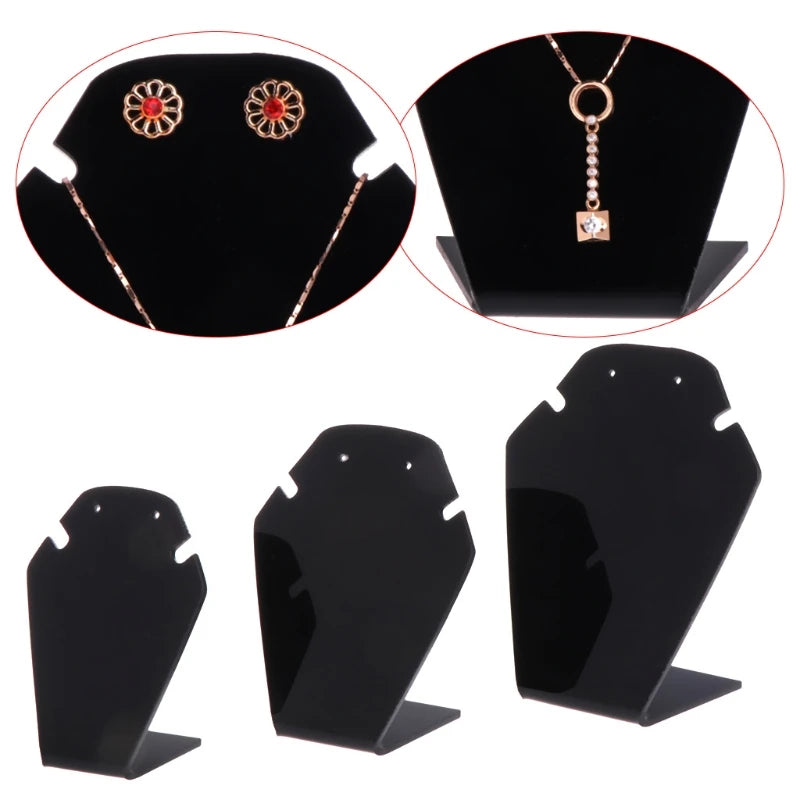 3pcs Jewelry Display Shelf Necklace Pendant Earrings Stand Holder Showcase