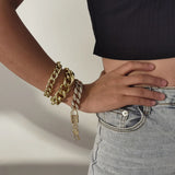 3pcs/set Lock And Key Bracelet Crystal Pendan...