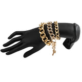 3pcs/set Lock And Key Bracelet Crystal Pendan...