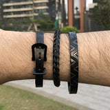 3pcs/set Stainless Steel Charm Cuff Bracelets For Men Women