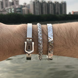 3pcs/set Stainless Steel Charm Cuff Bracelets For Men Women