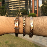 3pcs/set Stainless Steel Charm Cuff Bracelets For Men Women