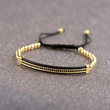 3pcs/set CZ Tube Ball Crown Charm Copper Bead Men Bracelets
