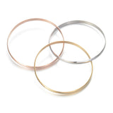 3pcs Colored Silver Rose Engraved Bracelets Gift