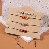 3pcs Natural Chip Quartzs Stone Bracelet Set Multi-layer Beads Wristbands