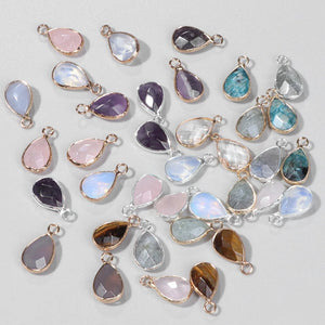 3pcs Natural Rose Quartz Amethyst Stone Pendants Set for Jewelry Making