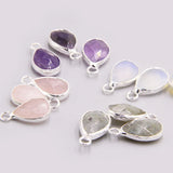 3pcs Natural Rose Quartz Amethyst Stone Pendants Set for Jewelry Making