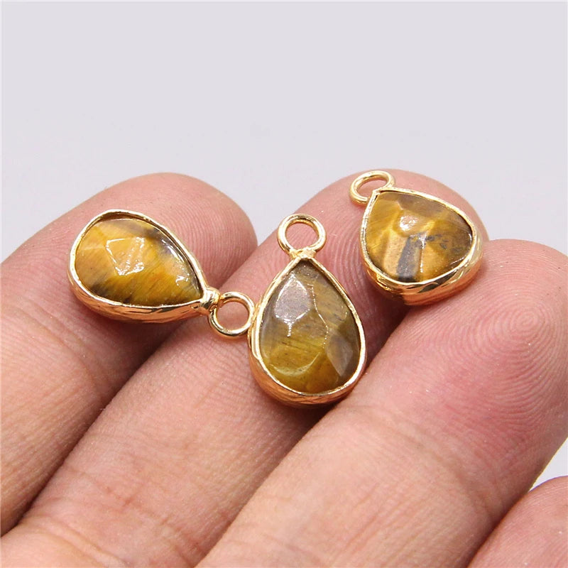 3pcs Natural Rose Quartz Amethyst Stone Pendants Set for Jewelry Making