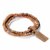 3pcs Natural Stone Bracelet 4mm Agates Turquoises Quartz Beads Elastic Bracelet