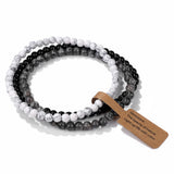 3pcs Natural Stone Bracelet 4mm Agates Turquoises Quartz Beads Elastic Bracelet