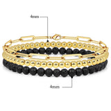 Natural Stone Bracelet Set Couples Amethysts Tiger Eye Jewelry