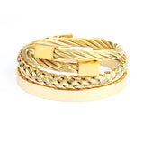 3pcs Roman Number Friendship Bangles Bracelet Set