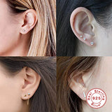 3pcs Silver Stud Earrings For Women Multi-size Piercing Aretes Moon Star Heart