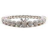 3pcs Royal Copper Crown CZ Charm Bracelets Men Pulseira Bileklik