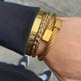 Royal Roman Love Bangle Bracelet Set