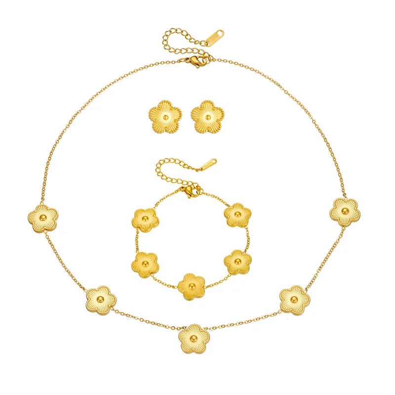 Stainless Steel Clover Jewelry Set for Women Gift