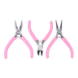 3pcs Pink Jewelry Pliers Kit Wire Cutter Side Cutting Plier DIY Accessory