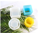 3pcs Silicone Mold Flower Pot Round Square Crystal Jewelry Tools Moulds
