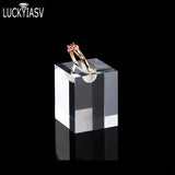3pcs Top Acrylic Finger Ring Display Stand Holder Bague Showcase