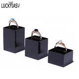3pcs Top Acrylic Finger Ring Display Stand Holder Bague Showcase
