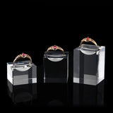 3pcs Top Acrylic Finger Ring Display Stand Holder Bague Showcase