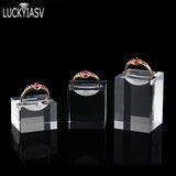 3pcs Top Acrylic Finger Ring Display Stand Holder Bague Showcase
